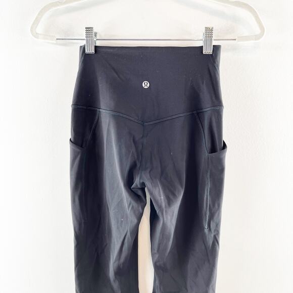 Lululemon Align High Waisted Workout Leggings Pants with Pockets 25" Black 4 - Picture 6 of 9